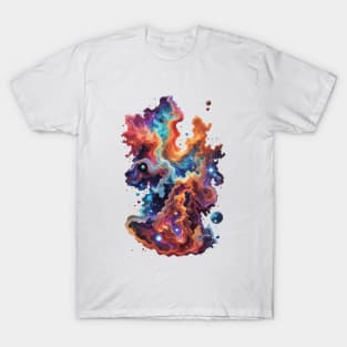 Cosmic Ballet: Nebula's Elegance in Pillars of Creation - cosmic T-Shirt